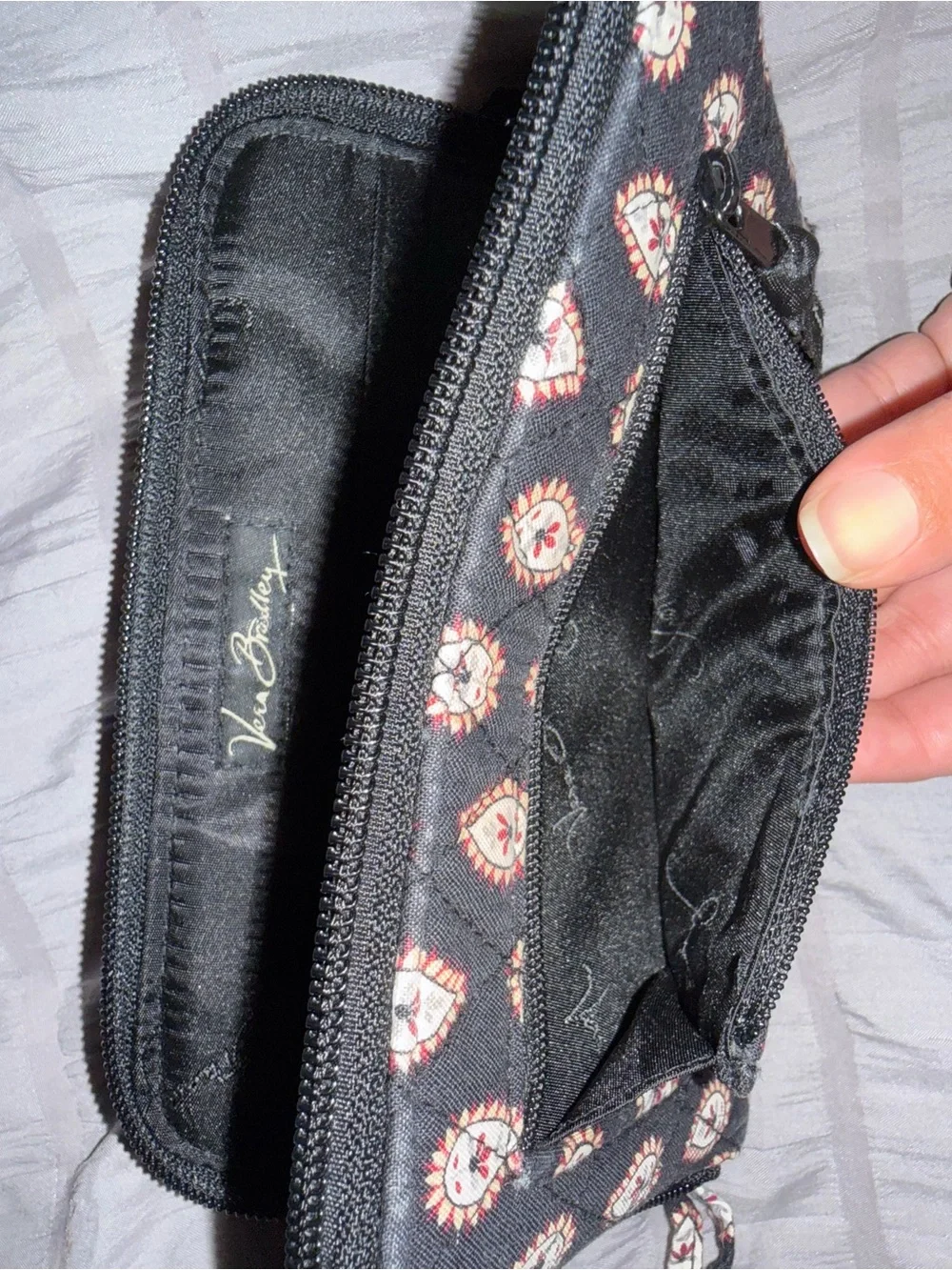 Vera Bradley Classic Black Quilted Paisley Wristlet